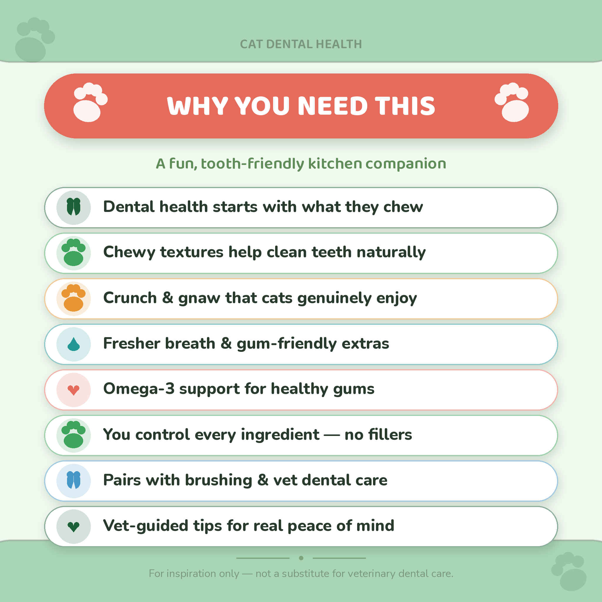 Cat Dental Health: 30 Recipes for Cat Dental Health