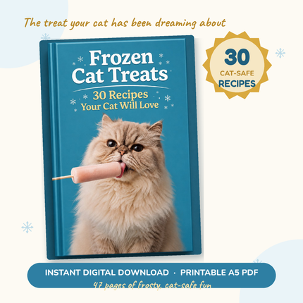 Frozen Cat Treats: 30 Recipes Your Cat Will Love | Printable A5 PDF Guide