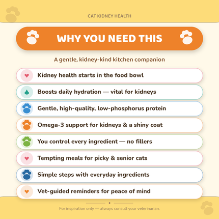 Cat Kidney Health Recipe Book — 30 Kidney-Friendly Meals, Broths & Treats